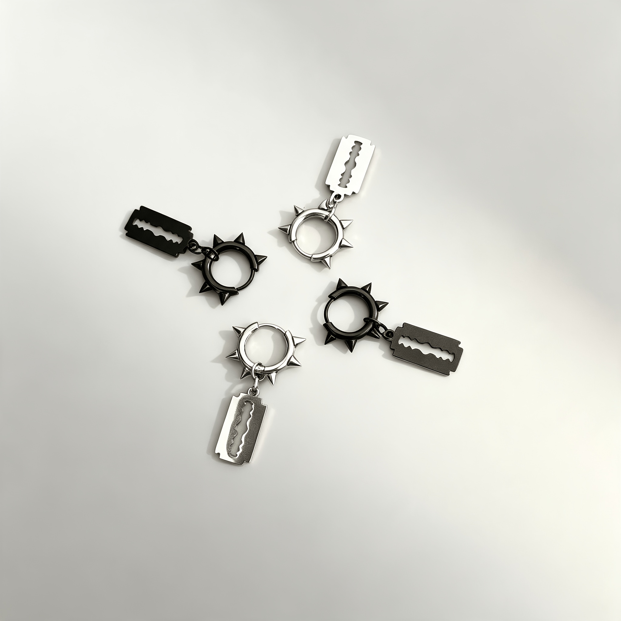 4pcs Bad Street-Style Dangling Earrings Set